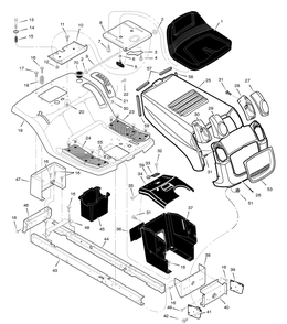 Chassis And Hood Diagram and Parts List for 312006X50A 2005 Briggs and Stratton Lawn Tractor